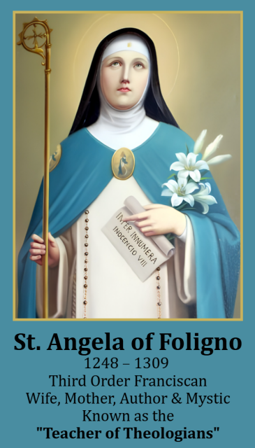 St. Angela of Foligno Prayer Card